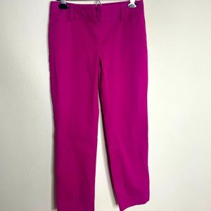 LOFT Outlet Women's Hot Pink Curvy Fit Crop Dress Pants Trousers Size 0